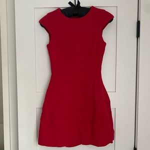 Armani Exchange 00 red mini flare dress